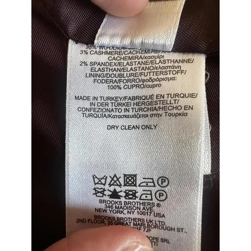 Brooks Brothers Wool & Cashmere Blend Purple Plaid Blazer Jacket Women’s size 12 - Picture 8 of 15